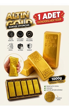 Külçe Altın Görünümlü Sıkılabilir Stres Oyuncağı - Kokusuz Esnek Anti Stres Oyuncağı 1 Adet Külçe Altın Görünümlü Sıkılabilir Stres Oyuncağı - Kokusuz Esnek Anti Stres Oyuncağı 1 Adet