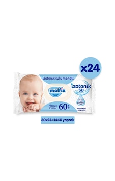 Molfix Izotonik Sulu Hassas Ciltler 60 Yaprak 24'Lü Islak Mendil Molfix Izotonik Sulu Hassas Ciltler 60 Yaprak 24'Lü Islak Mendil