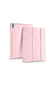 Aksesuarcim Apple iPad Uyumlu Pro 11 2024 İle Uyumlu Kılıf Silikon Yumuşak Kalem Bölmeli Esnek 4 Farklı Stand Olabilen Tablet Kılıfı Rose Gold Sku: Zeusb0fhj75pt6 Arka Kapak
