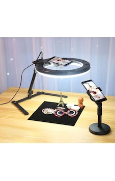 Masaüstü Ürün Çekim Stand Video Ve Fotoğraf Çekimi 10" Ring Light Tripod Selfie Işık Çekim Işığı Masaüstü Ürün Çekim Stand Video Ve Fotoğraf Çekimi 10" Ring Light Tripod Selfie Işık Çekim Işığı