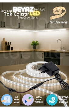 5 Metre Neoglow Led Şerit Işık 12v Fişli Tak Çalıştır 60 Çipli Beyaz Aydınlatma Bant Seti 5 Metre Neoglow Led Şerit Işık 12v Fişli Tak Çalıştır 60 Çipli Beyaz Aydınlatma Bant Seti