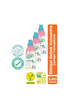 Vegan Bitkisel Konsantre Bebek Çamaşır Yumuşatıcısı 1500 Ml X 3 Adet Vegan Bitkisel Konsantre Bebek Çamaşır Yumuşatıcısı 1500 Ml X 3 Adet
