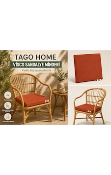 Tago Home Visco Sandalye Minderi 45 45 Cm Kiremit Tago Home Visco Sandalye Minderi 45 45 Cm Kiremit