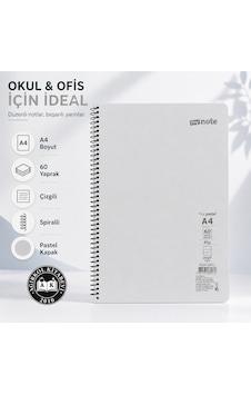 My Note Flex Pastel A4 60 Yaprak 60 Gr Spiralli Çizgili Defter Gri My Note Flex Pastel A4 60 Yaprak 60 Gr Spiralli Çizgili Defter Gri