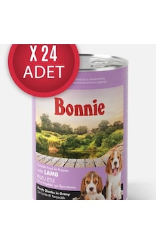 Bonnie Kuzu Etli Sos İçinde Et Parçacıklı Yavru Köpek Konservesi 400g X 24 Adet Bonnie Kuzu Etli Sos İçinde Et Parçacıklı Yavru Köpek Konservesi 400g X 24 Adet