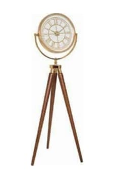 Tripod Saat Gold Ceviz Dekoratif Ayaklı Saat Siyah