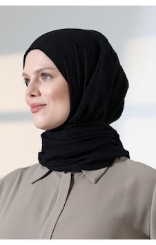 Kadın Tesettür Bambu Kraş Şal, Ütü Gerektirmeyen Doğal Hijab Başörtüsü 75x180 Cm - Siyah Kadın Tesettür Bambu Kraş Şal, Ütü Gerektirmeyen Doğal Hijab Başörtüsü 75x180 Cm - Siyah