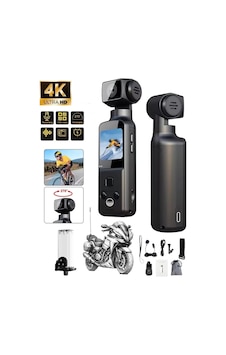 4k Ultra Hd Mini Aksiyon Vlog Kamerası Wi-fi , 270 Döner Lens Eıs Stabilizasyon +su Geçirmez Kabı Siyah 4k Ultra Hd Mini Aksiyon Vlog Kamerası Wi-fi , 270 Döner Lens Eıs Stabilizasyon +su Geçirmez Kabı Siyah