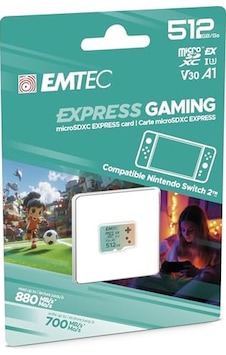 Emtec, Microsdxc 512gb Uhs-ı U3 V30 A1 Express Gaming, Nintendo Switch 2 İle Uyumlu, 880mb/s'ye Kadar Yüksek Hız, Genişletilmiş Bellek, Video Oyunları Ve Uygulamalar İçin İdeal Emtec, Microsdxc 512gb Uhs-ı U3 V30 A1 Express Gaming, Nintendo Switch 2 İle Uyumlu, 880mb/s'ye Kadar Yüksek Hız, Genişletilmiş Bellek, Video Oyunları Ve Uygulamalar İçin İdeal