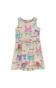 Lovetti Kız Çocuk Chirping Animals Desen Kolsuz Elbise 5757-11X197 Bej Lovetti Kız Çocuk Chirping Animals Desen Kolsuz Elbise 5757-11X197 Bej