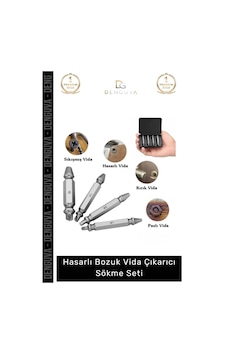 Premium 4 Başlıklı Paslanmaz Çelik Hasarlı Bozuk Vida Çıkarıcı Hasar Görmüş Vida Sökme Seti Premium 4 Başlıklı Paslanmaz Çelik Hasarlı Bozuk Vida Çıkarıcı Hasar Görmüş Vida Sökme Seti