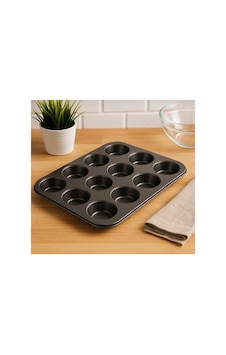 12 Li Muffin Kek Kalıbı,cupcake,browni Kabı Kek Kalıbı Muffin Kalıp Gri Gri