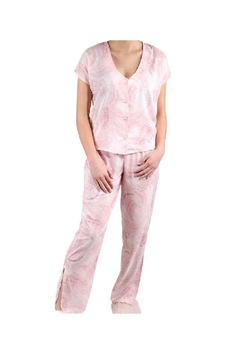 Kaliteiste Kadın Saten Pijama Takımı Pembe Kaliteiste Kadın Saten Pijama Takımı Pembe