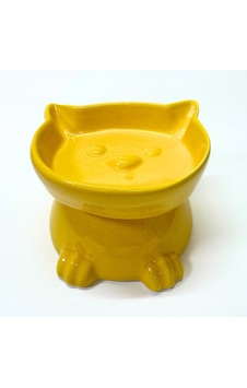 Pawstar Ayaklı Kedi Kafa Figürlü Seramik Mama Kabı 300 Ml - Sarı Pawstar Ayaklı Kedi Kafa Figürlü Seramik Mama Kabı 300 Ml - Sarı