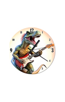 Gitar Falan Dinozor Şekilli Duvar Saati Çok Renkli Gitar Falan Dinozor Şekilli Duvar Saati Çok Renkli