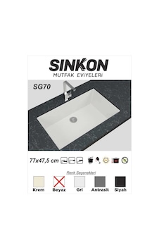 Sinkon Beyaz Granit Eviye 77 x 47.5 - Sg70 - Sinkon Sinkon Beyaz Granit Eviye 77 x 47.5 - Sg70 - Sinkon