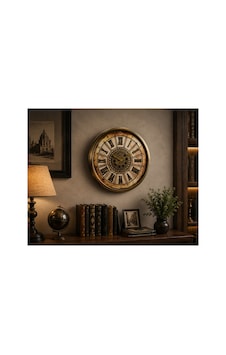Sleep Nova Roma Rakamlı Dekoratif Metal Duvar Saati Gold Vintage Büyük Boy Altın Sleep Nova Roma Rakamlı Dekoratif Metal Duvar Saati Gold Vintage Büyük Boy Altın