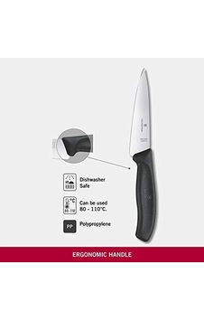 Mutfak Bıçağı Tranç Blister Uzunluk 12 Cm, 6.8003.12b Üstüne Siyah