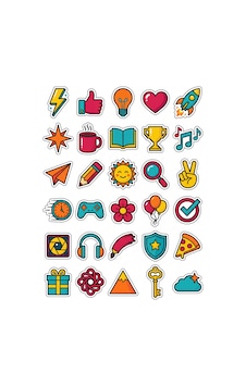 30 Adet Pop Art Motivasyon İkonu Sticker Seti - Laptop Defter Telefon İçin Çok Renkli 30 Adet Pop Art Motivasyon İkonu Sticker Seti - Laptop Defter Telefon İçin Çok Renkli