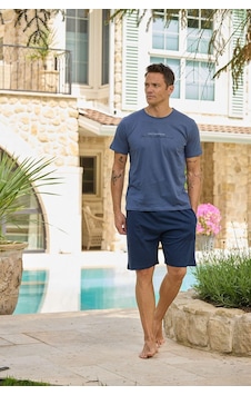 Relax Mode Erkek Penye Laci Kısa Şortlu Pijama Takımı - 6170-11r Lacivert Relax Mode Erkek Penye Laci Kısa Şortlu Pijama Takımı - 6170-11r Lacivert