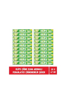 Olips Çiğne Elma Aromalı Ferahlatıcı Çiğnenebilir Şeker 20 x 47 G