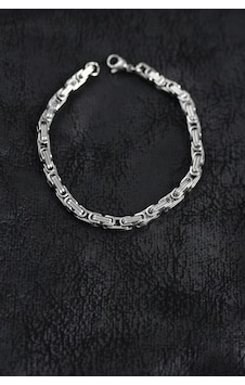 Bakımlı Erkekler İçin Silver Çelik Kral Zincir Bileklik Gri Bakımlı Erkekler İçin Silver Çelik Kral Zincir Bileklik Gri