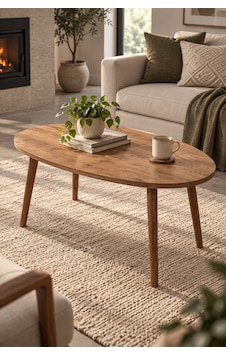 Sulorahome Torna Ayaklı Oval Orta Sehpa Ceviz Sulorahome Torna Ayaklı Oval Orta Sehpa Ceviz