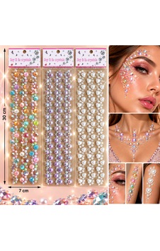 Şerit Büyük Yapışkanlı Yüz Taşı Face Gems Taşlı Yüz Ve Vücut Süsü Şerit Büyük Yapışkanlı Yüz Taşı Face Gems Taşlı Yüz Ve Vücut Süsü