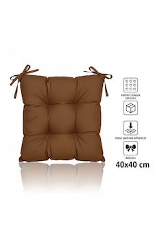 Rual 4 Lü Sandalye Minderi Bağcıklı, Çökme Yapmaz Sünger Dolgulu, Yıkanabilir 40x40 Cm Kahverengi Rual 4 Lü Sandalye Minderi Bağcıklı, Çökme Yapmaz Sünger Dolgulu, Yıkanabilir 40x40 Cm Kahverengi