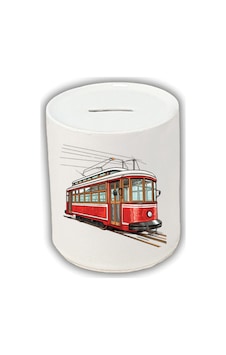 Tramvay Baskılı Kumbara - Seramik Para Biriktirme Kumbarası Tramvay Baskılı Kumbara - Seramik Para Biriktirme Kumbarası