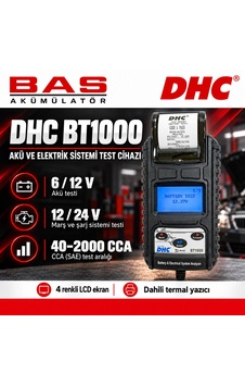 Dhc Bt1000 Akü Test Cihazı 6v 12v 40-2000 Cca Termal Yazıcılı Dhc Bt1000 Akü Test Cihazı 6v 12v 40-2000 Cca Termal Yazıcılı