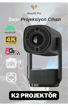 K2 Powerbank Şarjlı 4k Çözünürlük Android Projeksyion Cihazı 5g Wifi Destekli Full Hd Projektör-130253 K2 Powerbank Şarjlı 4k Çözünürlük Android Projeksyion Cihazı 5g Wifi Destekli Full Hd Projektör-130253