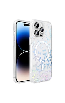 Apple Uyumlu iPad iPhone 14 Pro Kılıf M-safe Şarj Özellikli Şeffaf Zore Folk Sert Kapak Fiyonk Apple Uyumlu iPad iPhone 14 Pro Kılıf M-safe Şarj Özellikli Şeffaf Zore Folk Sert Kapak Fiyonk