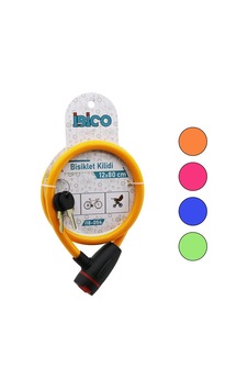İbico İ18-054 Bisiklet Kilit 12mmx80cm Anahtarlı Çelik Tel Plastik Kafa Renkli Kılıf Diğer