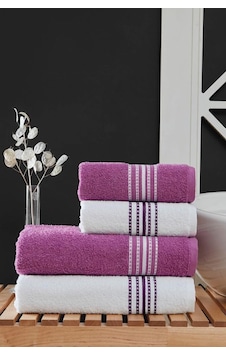 4 Lü Banyo Havlusu Seti Elvin Lila - 70x140 Lila 4 Lü Banyo Havlusu Seti Elvin Lila - 70x140 Lila