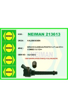 Bescher Ateşleme Bobini- Kalem Bobin Fıat Bravo Iı 07 14 Doblo 10 Lınea 09 G.punto 09 Egea 16 1.4 1.4 T-jet Neıman 213613 55213613 55209603 55224494 Bescher Ateşleme Bobini- Kalem Bobin Fıat Bravo Iı 07 14 Doblo 10 Lınea 09 G.punto 09 Egea 16 1.4 1.4 T-jet Neıman 213613 55213613 55209603 55224494