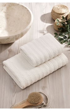 Elart Line Havlu Seti Pamuklu 2 Adet 50x90 Cm Krem Krem