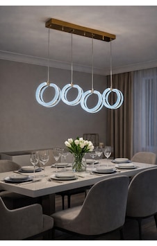 Mirage 4 Lü Sıralı Sarkıt Akrilik Led Avize Gold Mirage 4 Lü Sıralı Sarkıt Akrilik Led Avize Gold