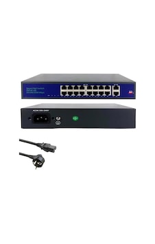 Karer Kr-f1620gbl-a Poe Switch 16 Port + 2 Uplink Gigabit 10/100/1000 Mbps Karer Kr-f1620gbl-a Poe Switch 16 Port + 2 Uplink Gigabit 10/100/1000 Mbps