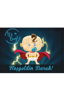 Erkek Bebek Hoş Geldin Hediyesi Isimli Puzzle - Yapboz Erkek Bebek Hoş Geldin Hediyesi Isimli Puzzle - Yapboz