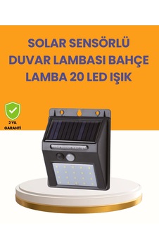Hubrendy Tekno 20 Led Güneş Enerjili Hareket Sensörlü Dış Mekan Duvar Lambası