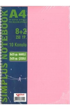 Sımplus A4 8+2 250 Yp Plastik Kapak Ayraçlı Defter Krem Sımplus A4 8+2 250 Yp Plastik Kapak Ayraçlı Defter Krem