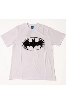 Batman Vintage Logo Tişört Beyaz Çok Renkli Batman Vintage Logo Tişört Beyaz Çok Renkli