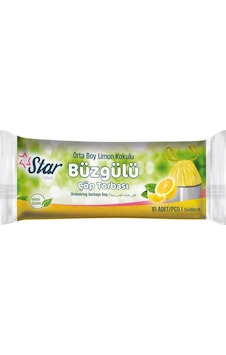 Star Plus Büzgülü Limon Kokulu Orta Boy Çöp Torbası Sarı 55 x 60 CM