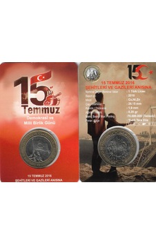 Emir Collectıon 2016 Yılı 15 Temmuz Demokrasi Ve Milli Birlik Günü 1 Türk Lirası Emir Collectıon 2016 Yılı 15 Temmuz Demokrasi Ve Milli Birlik Günü 1 Türk Lirası