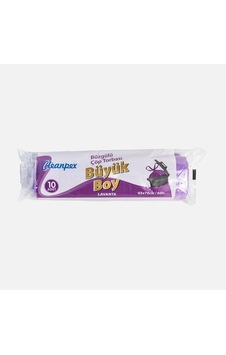 Cleanpex Büzgülü Çöp Torbası Büyük Boy 10 Adet 65x70cm