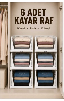 Rayflex Kayar Raf Sistemi, Dolap İçi Düzenleyici Çekmece Ve Organizer Çok Amaçlı Mutfak Rafı 6 Adet Beyaz Beyaz 6 Adet Rayflex Kayar Raf Sistemi, Dolap İçi Düzenleyici Çekmece Ve Organizer Çok Amaçlı Mutfak Rafı 6 Adet Beyaz Beyaz 6 Adet