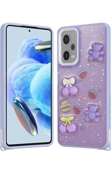 Xiaomi Redmi Note 12 Pro 5g İle Uyumlu Kılıf Parlayan Sıvılı Simli Kabartma Figürlü Kapak Xiaomi Redmi Note 12 Pro 5g İle Uyumlu Kılıf Parlayan Sıvılı Simli Kabartma Figürlü Kapak