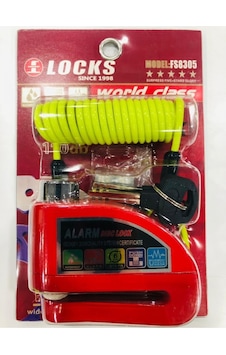 World Class Locks 110 DB Alarmlı Disk Kilidi  Kırmızı