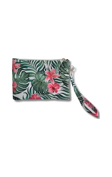 Vip Home Concept Kadın Yeşil Yaprak Desenli El Askılı Portföy Clutch Çanta Vip Home Bags Çok Renkli